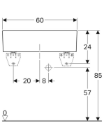 Geberit Publica többfunkciós öblítőmedence 60x40 cm, túlfolyó nélkül, fehér 360060000