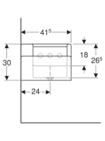 Geberit Bambini gyermekmosdó három mosdócsaptelephez 139x41,5 cm, túlfolyó nélkül, alacsonyabb mosdó jobb oldalon 430350016