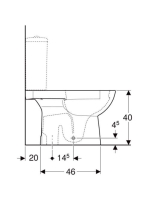 Geberit Selnova álló monoblokk WC csésze, mélyöblítésű, alsó kifolyású 500.151.01.7