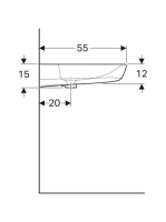 Geberit Selnova Comfort akadálymentes mosdó 55x55 cm, túlfolyó nélkül 500.187.01.7