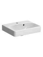 Geberit Smyle Square kézmosó 45x36 cm, aszimmetrikus túlfolyóval, fehér 500.222.01.1