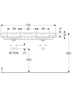 Geberit Smyle Square 120x48 cm-es dupla mosdó 500.223.01.1