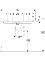 Geberit Smyle Square 90x48 cm-es mosdó, csaplyuk nélkül 500.250.01.1