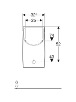 Geberit Smyle vízmentes vizelde, hátsó kifolyású, fehér 500.255.01.1