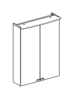 Geberit Option Basic tükrös szekrény 50x67 cm, LED világítással, két ajtóval 500.257.00.1