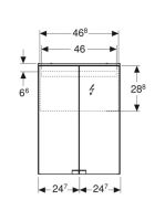 Geberit Option Basic tükrös szekrény 50x67 cm, LED világítással, két ajtóval 500.257.00.1