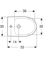 Geberit Selnova fali bidé túlfolyóval 35x53 cm, fehér 500.264.01.7