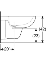 Geberit Selnova fali bidé túlfolyóval 35x53 cm, fehér 500.264.01.7