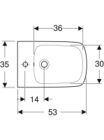 Geberit Selnova Square fali bidé túlfolyóval 35x53 cm, fehér 500.271.01.5