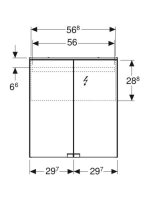 Geberit Option Basic tükrös szekrény 60x67 cm, LED világítással, két ajtóval 500.273.00.1