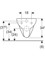 Geberit Selnova Compact mélyöblítésű fali WC 35x49 cm, rövidített kivitel, Rimfree 500.280.01.7