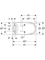 Geberit Selnova álló monoblokk WC csésze 36x67 cm mélyöblítésű, alsó kifolyású 500.281.01.7