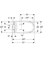 Geberit Selnova álló monoblokk WC csésze 36x67 cm mélyöblítésű, hátsó kifolyású 500.282.01.5