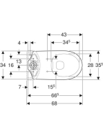 Geberit Selnova álló monoblokk WC 36x68 cm mélyöblítésű, hátsó kifolyású, Rimfree 500.285.01.7