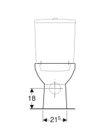 Geberit Selnova álló monoblokk WC 36x68 cm mélyöblítésű, hátsó kifolyású, Rimfree 500.285.01.7