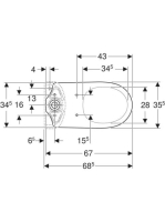 Geberit Selnova álló monoblokk WC csésze 36x68,5 cm mélyöblítésű, hátsó kifolyású 500.287.01.7