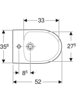 Geberit Selnova álló bidé 35,8x52 cm rejtett rögzítéssel, túlfolyóval 500.288.01.7