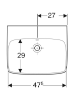 Geberit Selnova Square mosdó 55 cm, csaplyuk nélkül, túlfolyóval 500.291.01.7