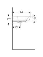 Geberit Selnova Square mosdó 55 cm, csaplyuk nélkül, túlfolyóval 500.291.01.7