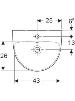Geberit Selnova kézmosó 50x41 cm, csaplyukkal és túlfolyóval 500.295.01.7