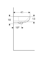 Geberit Selnova kézmosó 50x41 cm, csaplyukkal és túlfolyóval 500.295.01.7