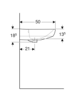 Geberit Selnova mosdó 65x50 cm, csaplyuk nélkül, túlfolyóval 500.297.01.2