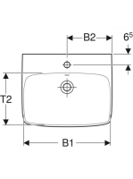 Geberit Selnova Square kerámia mosdó 65x48cm, csaplyukkal és túlfolyóval 500.299.01.5