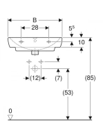 Geberit Selnova Square kerámia mosdó 65x48cm, csaplyukkal és túlfolyóval 500.299.01.5
