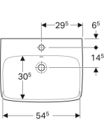 Geberit Selnova Square mosdó csaplyukkal és túlfolyóval 60 cm, fehér 500.300.01.7