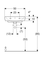 Geberit Selnova Square kézmosó 50x42 cm, csaplyuk nélkül, túlfolyóval 500.301.01.7