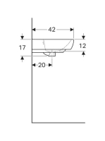 Geberit Selnova Square kézmosó 50x42 cm, csaplyuk nélkül, túlfolyóval 500.301.01.7