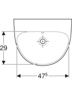Geberit Selnova kézmosó 55x44 cm túlfolyóval, csaplyuk nélkül, fehér 500.304.01.7