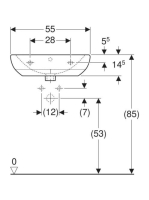 Geberit Selnova kézmosó 55x44 cm túlfolyóval, csaplyuk nélkül, fehér 500.304.01.7