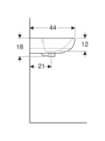 Geberit Selnova kézmosó 55x44 cm túlfolyóval, csaplyuk nélkül, fehér 500.304.01.7