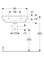 Geberit Selnova mosdó 60x48 cm, csaplyuk nélkül, túlfolyóval 500.305.01.5