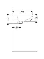 Geberit Selnova mosdó 60x48 cm, csaplyuk nélkül, túlfolyóval 500.305.01.5