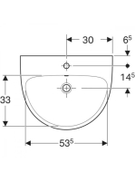 Geberit Selnova kerámia 60x48 cm kézmosó túlfolyóval, fehér 500.305.01.7