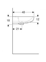 Geberit Selnova kerámia 60x48 cm kézmosó túlfolyóval, fehér 500.305.01.7
