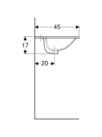 Geberit Selnova Square beépíthető 55 cm mosdó 500306011 (500.306.01.1)