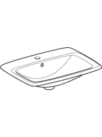 Geberit Selnova Square beépíthető mosdó 60x50 cm, csaplyukkal és túlfolyóval 500.307.01.7