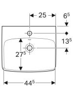 Geberit Selnova Square kézmosó 50x42 cm, csaplyukkal és túlfolyóval 500.310.01.7