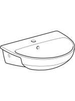 Geberit Selnova félig beépíthető mosdó 55x44 cm, csaplyukkal és túlfolyóval 500.311.01.7