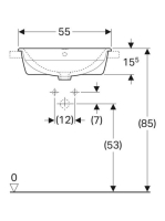 Geberit Selnova félig beépíthető mosdó 55x44 cm, csaplyukkal és túlfolyóval 500.311.01.7