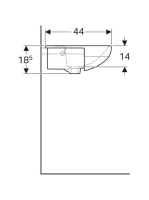 Geberit Selnova félig beépíthető mosdó 55x44 cm, csaplyukkal és túlfolyóval 500.311.01.7