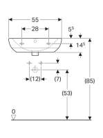 Geberit Selnova kézmosó 55x44 cm, csaplyukkal és túlfolyóval 500.315.01.7
