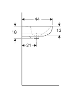 Geberit Selnova kézmosó 55x44 cm, csaplyukkal és túlfolyóval 500.315.01.7