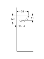 Geberit Selnova Square kézmosó 36x28 cm, aszimmetrikus túlfolyóval 500.316.01.7