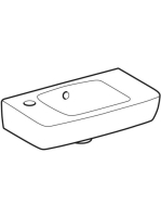 Geberit Selnova Compact balos kézmosó 45x25 cm, rövidített kivitel, túlfolyóval 500.319.01.5