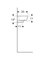 Geberit Selnova Compact balos kézmosó 45x25 cm, rövidített kivitel, túlfolyóval 500.319.01.5