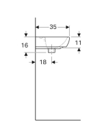 Geberit Selnova Square kézmosó 45x35 cm, csaplyukkal és túlfolyóval 500.322.01.7